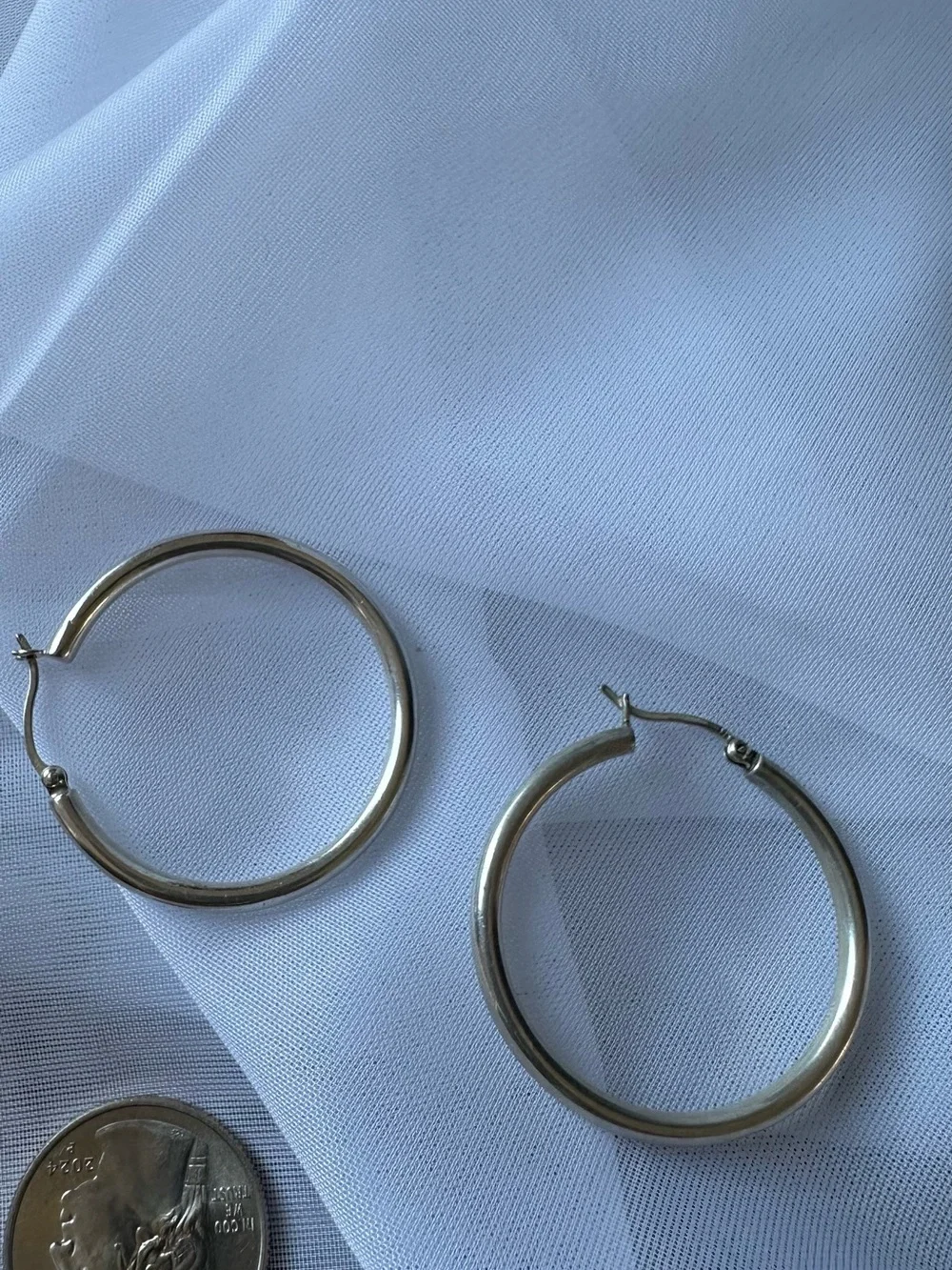 Polished Sterling Silver Hoop Earrings
